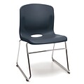 OFM Multi-Use Stack Chair, Plastic Seat and Back, Navy, Pack of 4, (315-4PK-A11)