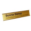 The Mighty Badge™ Sign Collections 2 x 10 Inkjet Large Desk Plate, Gold, 6/Pack