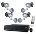 REVO™ 16CH HD 4TB NVR Surveillance System W/8CH POE Switch & 4 1080p HD Bullet Cameras; Silver/Black