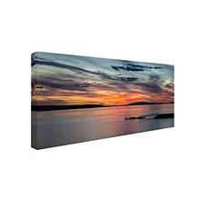 Trademark Pierre Leclerc Sunset Pier Gallery-Wrapped Canvas Art, 24 x 47