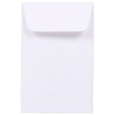 JAM Paper #1 Coin Envelope, 2 1/4 x 3 1/2, White, 100/Pack (122326658)
