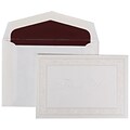 JAM Paper® Thank You Cards Set, Pearl Acanthus with Burgundy Lined Envelope, 104 Note Cards with 100 Envelopes (52691522BU)