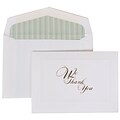 JAM Paper® Thank You Cards Set, We Thank You with Green Striped Lined Envelope, 104 Note Cards with 100 Envelopes (52698002GS)
