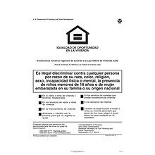 ComplyRight™ Federal Fair HUD Equal Housing Opportunity Spanish Poster (E8113)