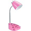 All the Rages Limelights LD1002-PNK Organizer Desk Lamp, Pink