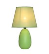 All the Rages Simple Designs LT2009-GRN Oval Ceramic Table Lamp; Green