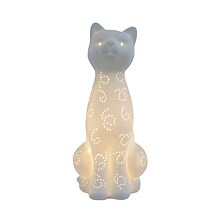 All the Rages Simple Designs LT3056-WHT Porcelain Cat Table Lamp, White