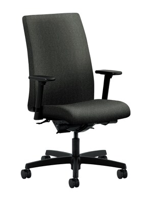 HON® Ignition® Mid-Back Office/Computer Chair, Adjustable Arms, Centurion Iron Ore Fabric