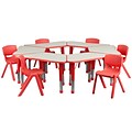 Flash Furniture YU09136TRPTBLRD 21 x 37.75 Plastic Trapezoid Activity Table Set; Red
