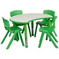 Flash Furniture YU09334CIRTBLGN 25.13 x 35.5 Plastic Semi-Circle Activity Table; Green