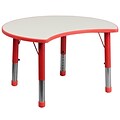 Flash Furniture YU093CIRTBLRD 25.13 x 35.5 Plastic Semi-Circle Activity Table, Red