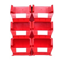 LocBin 3-240RWS Wall Storage Large Bins, Red, 6/Pack