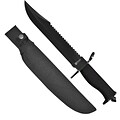 Trademark Whetstone™ Jungle Master 15 Blade Hunting Knife, Black