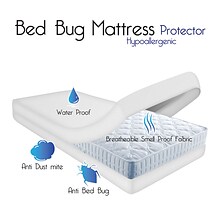 Trademark Remedy™ Bed Bug Dust Mite Cotton Mattress Protector, Twin XL