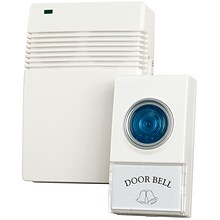 Trademark Wireless Remote Control Doorbell With 10 Different Chimes, White