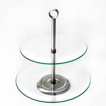 Two Tier Round Glass Buffet and Dessert Stand