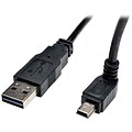 Tripp Lite® 3 USB 2.0 Universal Reversible A to Up 5 Pin Mini B Cable; Black