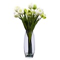 Nearly Natural 4792 Tulip with Vase Floral Arrangements, White