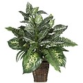 Nearly Natural 6528 Mixed Greens Floor Plant in Decorative Vase