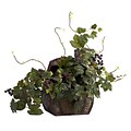 Nearly Natural 6682 Grape Leaf Desk Top Plant in Decorative Vase