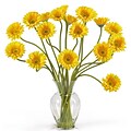 Nearly Natural 1086-YL Gerber Daisy Floral Arrangements, Yellow