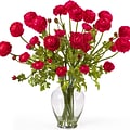 Nearly Natural 1087-RD Ranunculus Floral Arrangements, Red