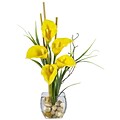 Nearly Natural 1118-YL Calla Lilly Floral Arrangements, Yellow