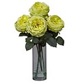 Nearly Natural 1247-YL Fancy Rose with Cylinder Floral Arrangements, Yellow
