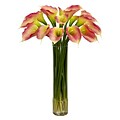 Nearly Natural 1251-PK Calla Lilly with Cylinder Floral Arrangements, Pink