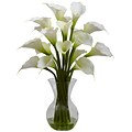 Nearly Natural 1299-CR Galla Calla Lily with Vase Floral Arrangements, Cream