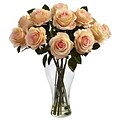 Nearly Natural 1328-PH Blooming Roses Floral Arrangements, Peach