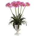 Nearly Natural 1332-PK African Lily with Urn Floral Arrangements, Pink
