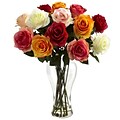 Nearly Natural 1348-AS Blooming Roses Floral Arrangements, Assorted