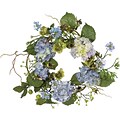 Nearly Natural 4642 20 Hydrangea Wreath, Blue