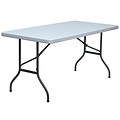 Flash Furniture 60 x 30 Plastic Rectangular Folding Table; Granite White, 25/Pack