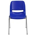 Flash Furniture Hercules Shell Ergonomic Stack Chair With Chrome Frame and 14 Seat, Navy, 30/Pack