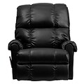 Flash Furniture Contemporary Apache Leather Tufted Rocker Recliner; Black