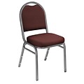 NPS #9258-SV Dome-Back Fabric Padded Stack Chair, Rich Maroon/Silvervein