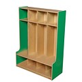 Wood Designs™ Four-Section Seat Locker, Green Apple