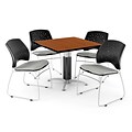 OFM™ 36 Square Cherry Laminate Multi-Purpose Table With 4 Chairs, Putty