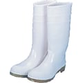 Mutual Industries 16 PVC Sock Boots With Steel Toe, White, Size 8