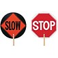 Mutual Industries "STOP"/"SLOW" Temporary Traffic Control Sign Paddle, 120" x 18", Hardboard (14983-10)