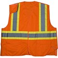 Mutual Industries MiViz ANSI Class 2 Solid Tearaway Safety Vest With Pockets; Orange, 3XL