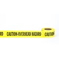 Mutual Industries Caution Overhead Hazard Repulpable Barricade Tape, 2 x 45 yds., Yellow, 30/Box