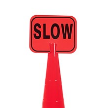 Mutual Industries SLOW Traffic Cone Sign, 11 x 13