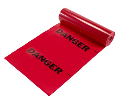 Mutual Industries Danger Printed Tear-Off Safety Flag, 12 x 12 x 1500, Red