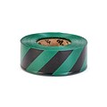 Mutual Industries Ultra Standard Flagging Tape, 1 3/16 x 100 yds., Green/Black Stripe, 12/Box