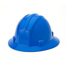 Mutual Industries Ratchet Suspension Full Brim Hard Hat, Blue (50210-25)