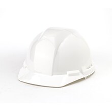 Mutual Industries Type II ANSI Class E 6-Point Ratchet Suspension Short Brim Hard Hat, White (50215-