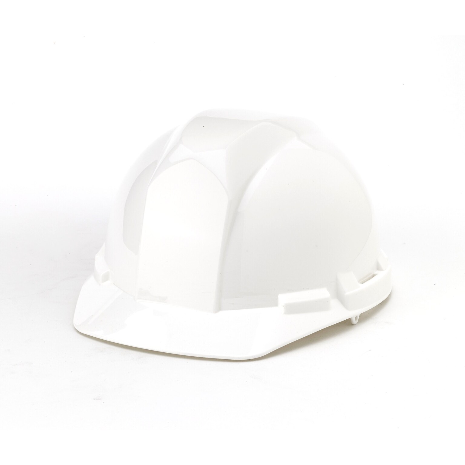 Mutual Industries 4-Point Ratchet Suspension Short Brim Hard Hat, White (50200-10)
